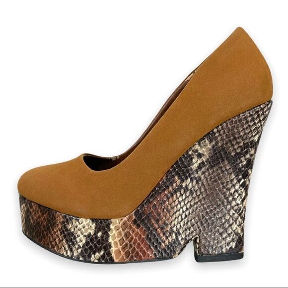 Material Girl Platform Snakeskin Faux Suede Shoes - Picture 1 of 9